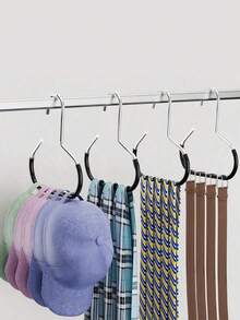 3/1pc Closet 6-Hooks Belt Holder Rack With 360° Rotatable, Metal Storage Hanger Organizer, Cap Holder Rack, Bra Holder Rack, Tie Holder Rack, Belt Holder Rack, Scarf Holder Rack, Storage Hooks, Suitable For Dorm Closet, Home, Campus, Hotel, Etc., Portable Travel Hook - Multicolor - View 7