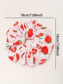1pc Fruit Pattern Elastic Hair Scrunchie, Versatile Oversized Elastic Hair Tie Hair Accessory Ponytail - Multicolor - View 4