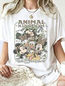 Disney Including Fashion Prints, Summer T-Shirts, Animal Kingdom Prints, Suitable For Daily Wear, Easy To Wear In Summer, Micro-Elastic, Soft Round Neck Casual Daily Shirts, Round Neck Summer Sweatshirts, Both Men And Women, Holiday Gifts.--Disneys Disneyland Paris The Magic Kingdom Disneyesque The House Of Mouse Mickey Mouse Empire Modest Summer Outfits Take That T Shirt Summer Coord Tops For Women Summer Summer Clothes Women Summer Clothes Summer Tops Summer Tops Women Summer Co Ord Summer Top Summer Outfits White Top Black Top Holiday Outfits For Women  Tops For Women Summer Holiday Gifts Valentine's Day Gifts Earth Day Gifts Oktoberfest Gifts Summer Bank Holiday Gifts - trắng - Xem 1