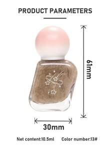 快乾水性指甲油，不易剝落，適合女孩與青少年，2026年新品，1件，10.5ML 長效水性指甲油，金屬色，亮片閃粉指甲油 - 鏽棕色 - 查看 8