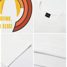 Men's T-Shirt Surfing Wave Design Pattern Print Comfortable And Versatile Outdoor Casual Short Sleeve - White - View 5
