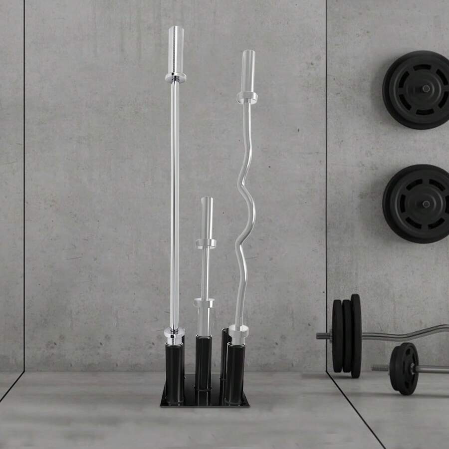 GDAE10 Langhantelständer mit 5 Löchern, Langhantel-Aufbewahrung, vertikaler Hantelständer a nice gift for friend Black 5-Bar Vertical Barbell Holder 7.87x7.87in Base 2in Inner Diameter Q235 Steel For Home Gym Club Fitness Storage - default@YDRMGG-000200*1 - Übersicht 1