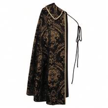 Medieval Renaissance Clothing, Nobleman  King's Cloak, RenFaire Half-Shoulder Cape - 2572102 Court Style Shawl In Black - One Size - View 3
