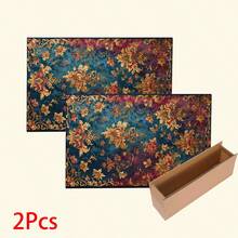 1件矽膠花卉圖案印花地毯，易於清潔，3D印花長方形，適用於玄關、客廳、廚房、臥室、走廊、浴室、洗衣房 - 聚酯纖維地毯，適用於室內外家居裝飾 - 彩色 - 查看 13