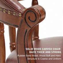 Wooden Bar Stool With Cowhide Upholstery, 360° Swivel, With Backrest, For The Kitchen Counter, Modern Bar Stool - Brown - View 7