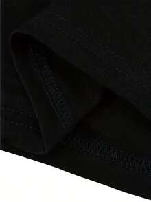 Camiseta de Cuello Redondo con Estampado de Letras Arcoíris para Primavera y Verano - Negro - Ver 5
