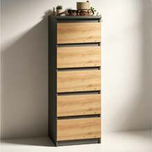 Multifunctional Vertical Drawer Cabinet: Minimalist Design Perfect For Small Spaces, Ideal For Bedroom End-Of-Bed Storage, Living Room Sideboard, Or Entryway Organization. Features Silent Slides And An Anti-Tip Safety Structure - Multicolor - View 3