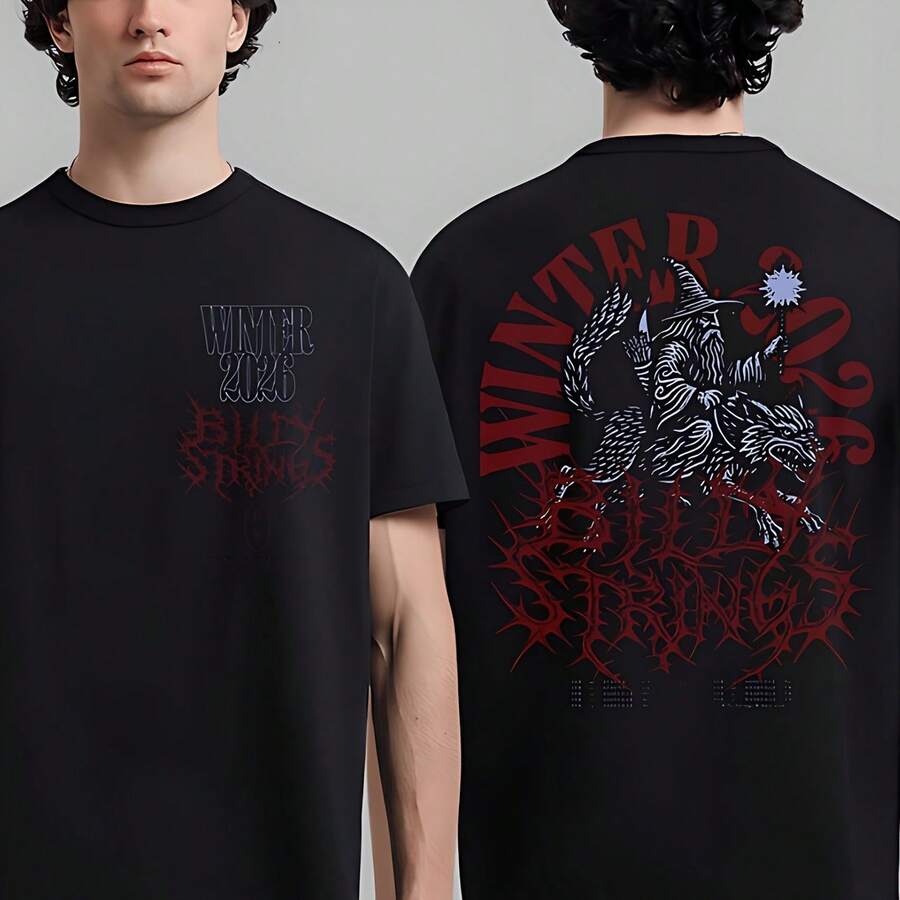 Billy Strings Winter 2026 Tour Merch Wizard Metal Unisex T-Shirt - Black - View 1