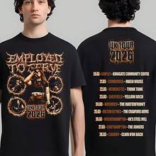Employed To Serve UK Tour 2026 Merch With Dates Back Two Sided T-Shirt - Black - View 1