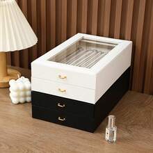 Hộp đựng trang sức 1 chiếc, hộp đựng dây chuyền 2 tầng, nắp trong suốt chống rối, hộp đựng bông tai, vòng tay, nhẫn, dây chuyền, hộp trưng bày trang sức màu trắng thanh lịch dành cho nữ, quà tặng sinh nhật, Ngày lễ tình nhân, Ngày của Mẹ, hộp đựng trang sức. - Nhiều màu - Xem 10