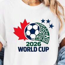 Classic Colombia World Cup 2026 Football Shirt - Unisex Vintage Urban Style, Cotton, Short Sleeve, Round Neck, Women's T-Shirts. Blouses. Casual Blouses For Ladies. - 白色 19 - 查看 7