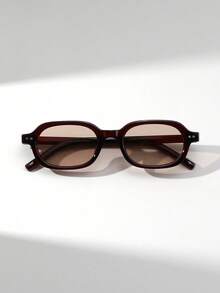 Visivana 1 Pair Women's Oval Retro Small Frame Thick Rivet Versatile Street Style Fashion Glasses, Suitable For Parties, Gatherings, And Runway - Multicolor - View 7