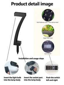 LED Solar 7-Shaped Ground Lights, Yard Decorative Lights, Suitable For Lawn, Garden, Outdoor, Park Landscape Atmosphere Lighting Ground Lights, Lighting Lights, Solar Ground Lights - Floor Lamp - View 8