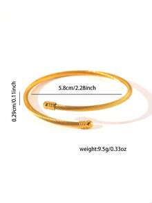 4 piezas/1 pieza Pulsera de acero inoxidable chapada en oro de 18 quilates para mujer. Pulsera de acero inoxidable de moda, accesorio de pulsera de anillo único en capas, pulsera de flor de cinco pétalos en 3D, brazalete de diamantes de imitación de una hilera, brazalete de acero inoxidable de circonita de alta calidad con incrustaciones de flores de cuatro pétalos, resistente al agua y a la decoloración, adecuada para uso diario, fiestas y reuniones, también como regalo para amigos y familiares, aplicable para el Día de San Valentín, Navidad y otras ocasiones festivas. - Dorado - Ver 8
