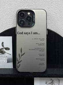 1件聖經經文設計防震保護手機殼，適用於16 Pro Max 15 14 Plus 13 12 11，宗教基督教經文引用圖案，軟矽膠緩衝防刮耐用手機殼皮，全機身保護手機配件禮物 - 灰色 - 查看 2