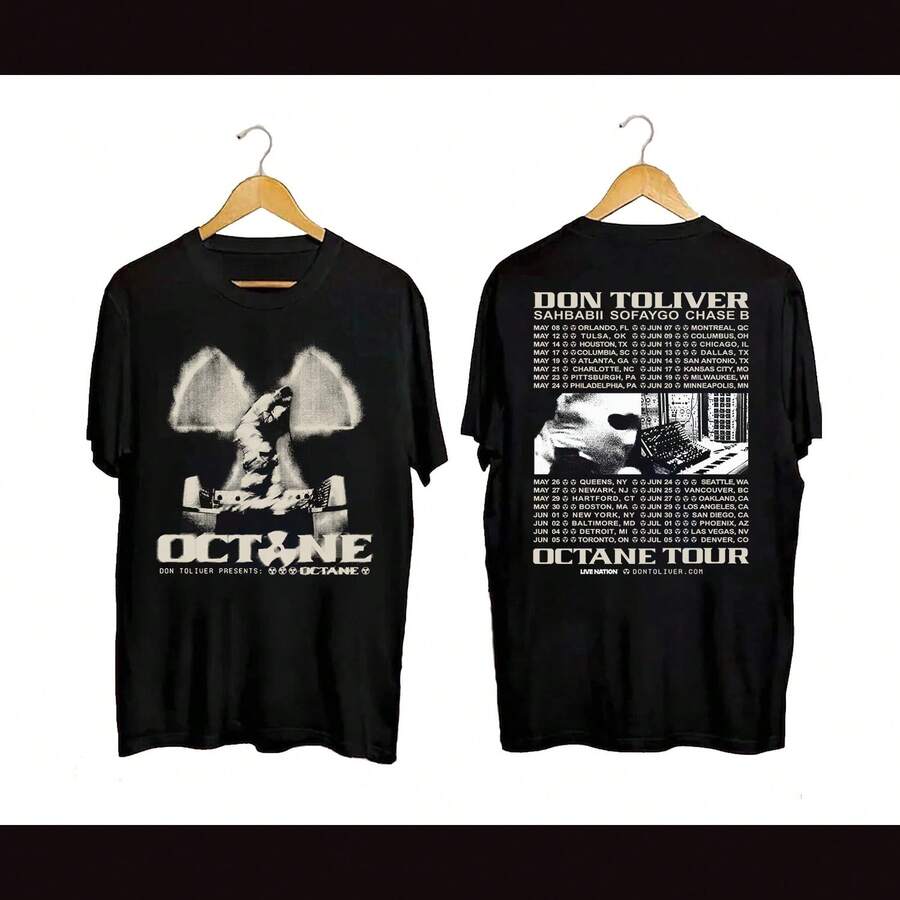 Don Toliver Octane Tour 2026 T-Shirt Concert Rap Merch Tee - Black - View 1