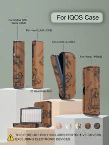 1PC For IQOS ILUMA ONE/ILUMA I ONE/New Iluma I One/ILUMA/ILUMA I /ILUMA PRIME/Iluma I Prime 20 HeatSticks BoX Series Protective Case, Fashionable Minimalist Cartoon Pattern Portable Storage Leather Sleeve, Full Protection Anti-Drop Anti-Fingerprint Wear-Resistant High-End Texture Hard Shell Soft Leather Dual Protection, Perfect Gift Choice, High-End Protective Shell, Unisex Fashion Accessory, Fashionable Patchwork Personalized Appearance Decoration, Business Casual Versatile Style, Precise Hole Position Perfect Fit, Couple Style Unisex, Iqos Series Dedicated Protective Shell, TEREA Storage Box - Brown Bear - View 6