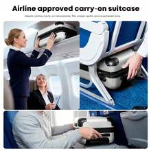 YONSLY 16 Inch Suitcase With Detachable Wheels 360° Combination Lock Double Zipper Soft Rubber Handle Trolley Travel Suitcase For Vacation - 銀色 - 查看 3