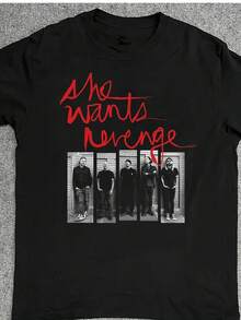 Camiseta de la gira SHE WANTS REVENGE, unisex - Camiseta negra de concierto con logotipo icónico, cuello redondo informal, top unisex, adecuada para conciertos, carnavales y atuendos casuales - Lavable a máquina, set de regalo. Playera  2026, Camiseta Gráfica, Camiseta Unisex - Negro - Ver 2