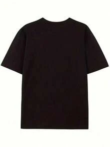 1pc Fih Calling Remind Me Message Decline Accept Phone Call Fish T-Shirt - Black - View 4
