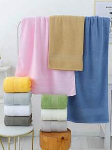 1 pieza Toalla de baño de algodón puro azul medio o Toalla pequeña de cocina o Toalla pañuelo, absorbente de agua y de secado rápido, adecuada para hombres y mujeres todo el año, adecuada para baño, hotel, viaje, regalo de festival, barbería, hogar - azul medio - Ver 4
