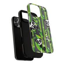 [24h Shipping From DE]Apple 17 16e 15 14 13 12 Pro Max PlusPanda Phone Case |   Playful Bamboo Pattern, Protective Dual Layer  23 24 25 26 - Frosted Texture - View 2