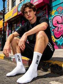 1/3 Pair Premium Custom Logo Sports Socks, Fashionable Sports Socks, Fitness Socks, Running Socks, Autumn Edition - Multicolor - View 6