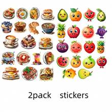 18pcs/Set New Cute Cartoon Watercolor Milk Tea & Breakfast Food Flat Stickers, Multipurpose Decorative Stickers, Suitable For Scrapbooking, Phone Case & Cup DIY Decoration, Self-Adhesive, Matte Paper, Disposable School Supplies - Grid - View 15
