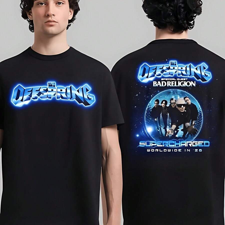 The Offspring Supercharged Tour 2026 Two Sided T-Shirt - Black - View 1