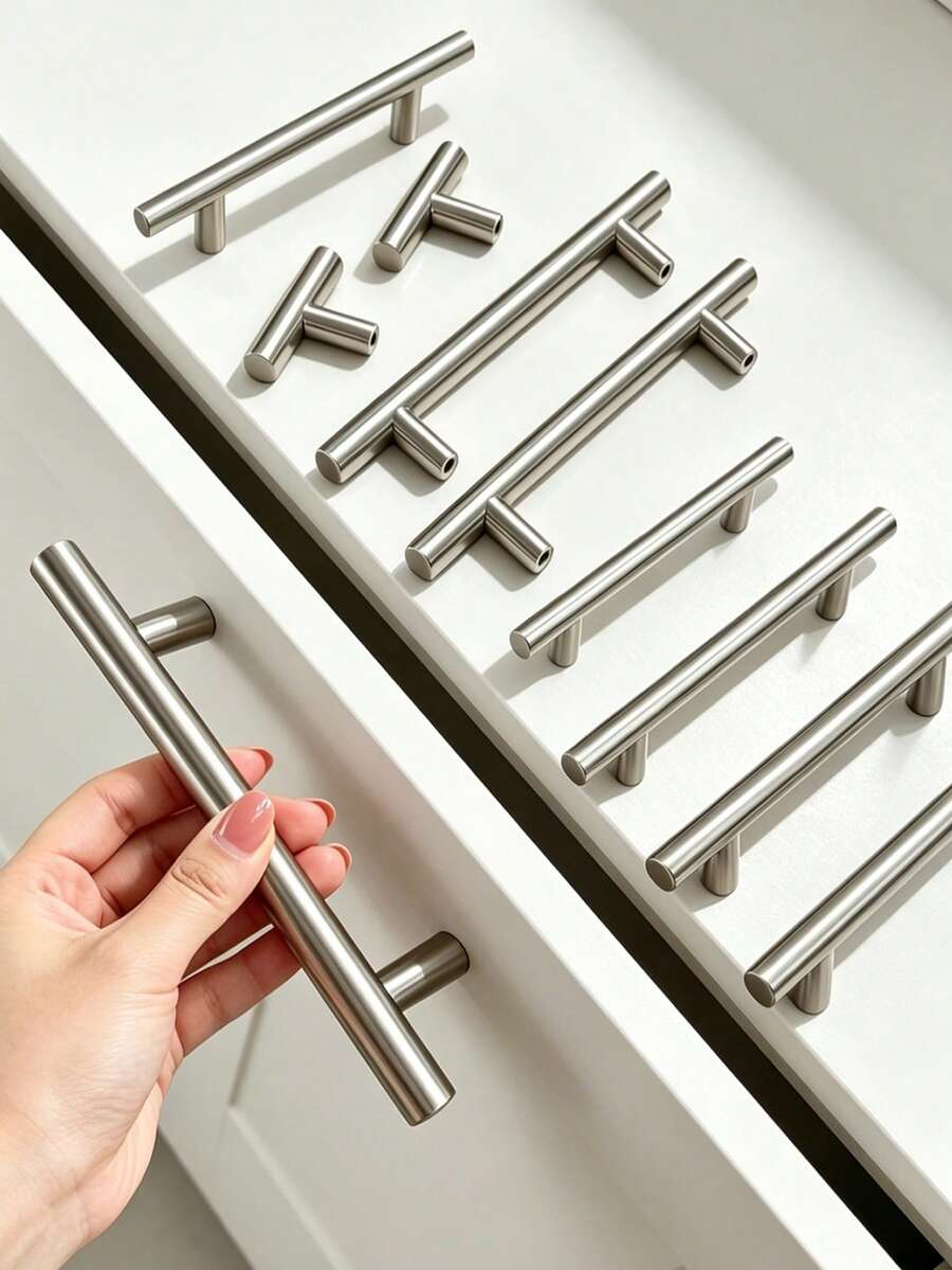Baofeng 1pc/4pcs Stainless Steel Cabinet Drawer Pulls, Kitchen Handles, Bathroom Vanity Door Knobs, Metal Furniture Handles