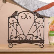 Metal Cookbook Stand  Recipe Book Holder For Kitchen (Birds/Vintage Scrolls, Bronze) - 鳥類 - 查看 5
