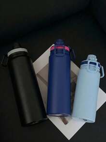 Ermo de 800ml . Vaso térmico para bebidas calientes y frías. Termos portátil de acero inoxidable ideal para viajes. - Azul - Ver 4