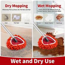DLAIMI 2/4入 易安裝超細纖維拖把替換墊,適用於 EasyWring 1-Tank 系統,可水洗重複使用、耐磨損、顏色分區地板清潔墊,適用於居家廚房、浴室、臥室 - 多色 - 查看 6