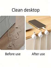 360° Rotatable Magnetic Cable Organizer, Anti-Slip Wire Fixing Clip, Desktop Phone Charging Cable Holder, Practical Home Cable Management Tool - Multicolor - View 4