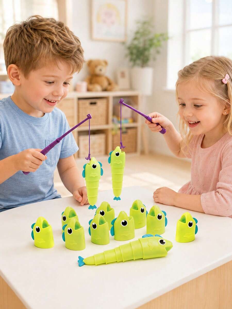 Interactive Tabletop Fishing Game - Multi-Player Fishing Board Game - Made Of Durable Plastic, Perfect Gift For Easter/Children's Day - Multicolor - View 1