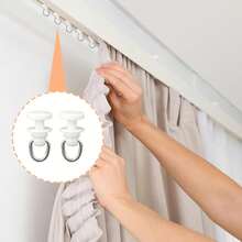 100/200pcs Nano Roller Slide Rails, Silent Curtain Track Pulleys, Heavy-Duty Plastic Slide Rail Hooks, Universal Ceiling Installation Hardware Accessories Suitable For Straight And Curved Tracks (Curtains, Doors, Shower Rooms, Cars) - Track Nano Pulley - View 3