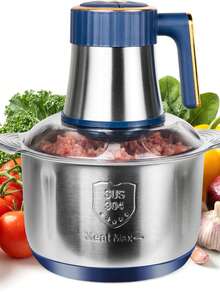 20 Cups Large Capacity 500W Electric Food Processor, 5 Speed Powerful Motor Meat Grinder Vegetable Chopper Mincer, 6 Bi-Level Blades & 304 Stainless Steel Bowl For Onion Garlic Nuts Meat Vegetable Cutting Grinding - Silver - View 13
