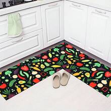 1pc, Home Decor, Cartoon Vegetable Pattern Printed Floor Mat, Diatom Mud Kitchen Rug, Kitchen Mat, Floor Mat, Easy To Clean, Printed Rectangular, Suitable For Living Room, Bedroom, Hallway, Bathroom, Laundry Room - Polyester Rug, Suitable For Indoor And Outdoor Home Decor - Multicolor - View 5