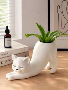 1pc Cat-Shaped Vase, Suitable For Placing On Living Room Tabletop As Home Decor - Multicolor - View 3
