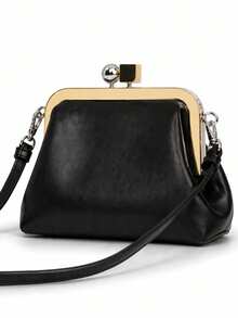 Pochette piccola con clip in metallo, tracolla regolabile, dimensioni compatte per l'uso quotidiano. - nero - Visualizzare 9
