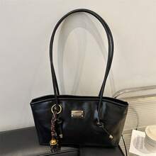 Bolso de mano moderno y versátil para mujer, estilo casual elegante con un toque de alta gama, bolso de hombro estiloso ideal para ir de compras, bolso grande retro de moda para mujer, nuevo bolso tote de cuero encerado de moda 2026, popular bolso de hombro para ir al trabajo en otoño e invierno. - Marrón sin colgante - Ver 11