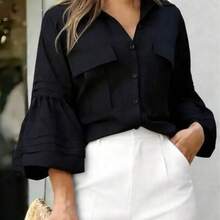 Fashion Women's Clothing Camisa de oficina casual y elegante para mujer - Nueva colección de primavera/otoño, adecuada para el trabajo en color negro - Negro01 - Ver 1