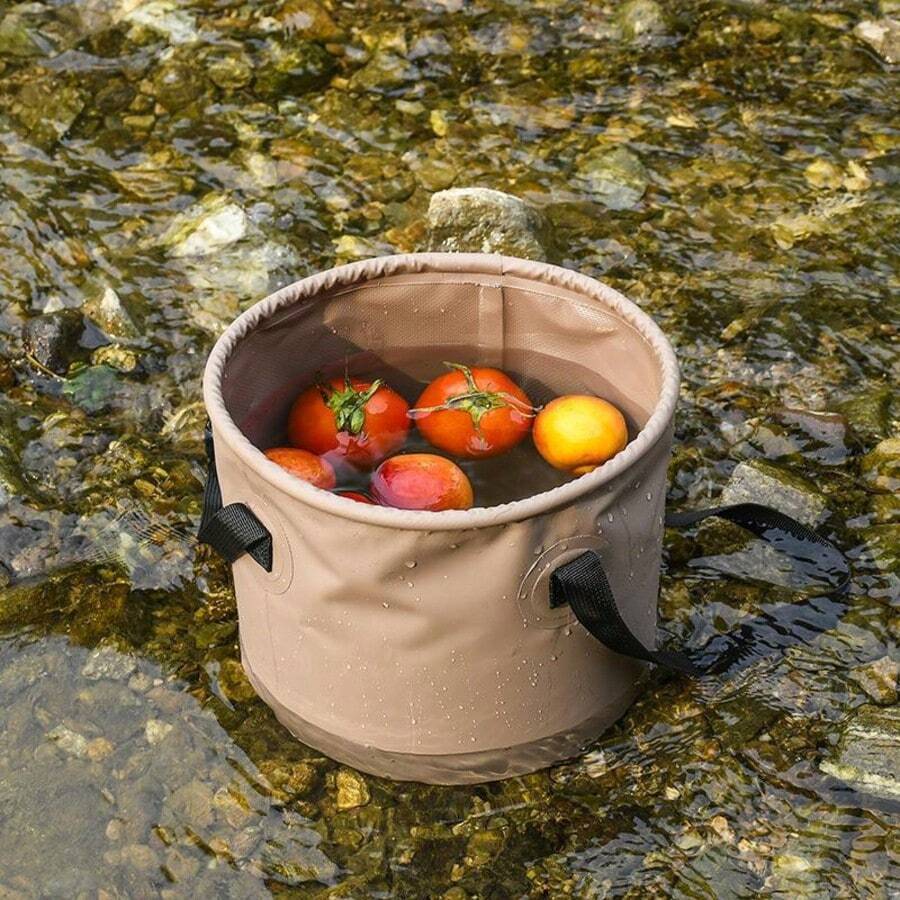 10L 20L Large Capacity Collapsible Water Bucket, Durable 500D PVC Portable Foldable Storage Pail, Multi Functional Outdoor Camping Fishing Foot Soak Bucket For Hiking Picnic Outdoor Daily Use - A - View 1