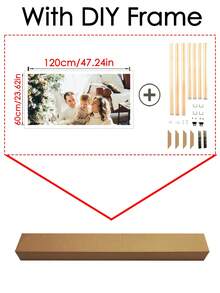 1pc Customized Photo Printed Canvas Art, Large Size Personalized Poster, With DIY Frame (Self-Assembly Frame) Or Canvas Only, Mother's Day Gift/Home Decor - Multicolor - View 43