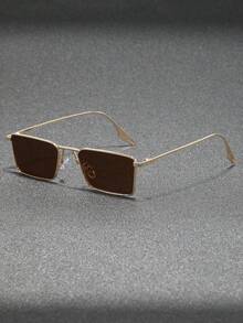 Visivana 1 Pair Men's Rectangular Metal Small Frame Vintage Street Style High-End Fashion Glasses - Multicolor - View 3