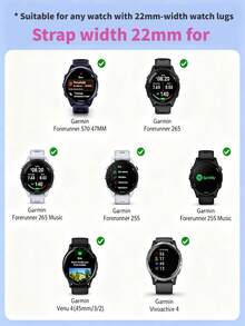 不鏽鋼米蘭式錶帶，適用於 Gar-Min Venu 4 3 2、Vivoactive 6 5 4、Forerunner、Fenix 系列，18mm 20mm 22mm 手錶錶帶，男女通用 - 玫瑰金 - 查看 10