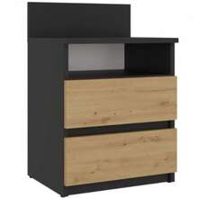 2026 Nordic Style Nightstand With Backrest, 4 Colors Available, Open Shelf + 2 Drawers Combination, Modern Minimalist Bedroom Atmosphere Storage Cabinet, Handleless Silent Bedside Storage Unit - Multicolor - View 15