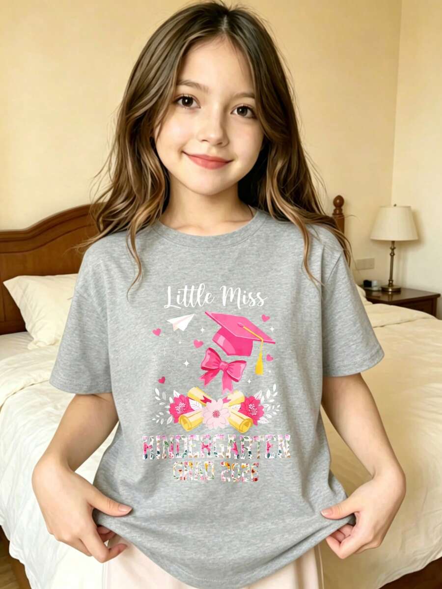 Pequeña Señorita Fiesta de Graduación Camiseta para niñas - Gris - Ver 1
