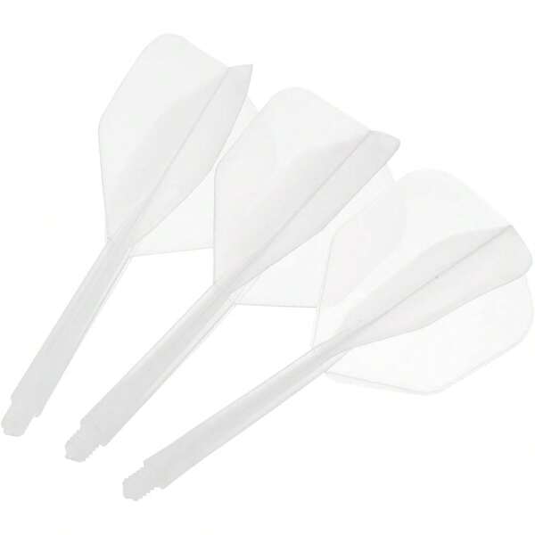 Juego de plumas de dardos de 3 piezas, semi-transparentes 2BA integradas con punta reforzada, aleta suave en forma de L anti-caída duradera, lanzamiento de precisión aerodinámica para jugadores casuales