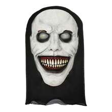2Pcs Halloween Scary Smiling Nun Mask With Fake Knife Prop Set - Horror Cosplay Costume Accessory For Adult, Creepy Full Face Mask For Halloween Party, Haunted House, Masquerade - View 6